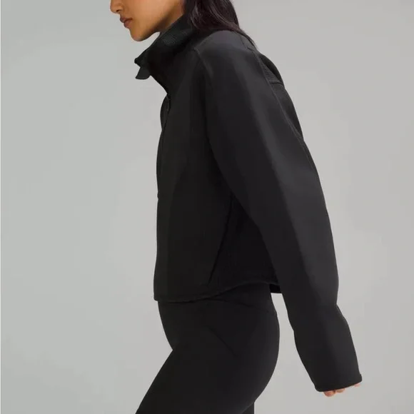 lululemon athletica mixed fabric half zip pullover large black - Picture 5 of 15